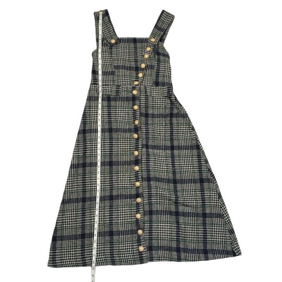 Madison Young Dress Glen Check Plaid Print Midi Jumper Women's M Dark Academia - Picture 6 of 11